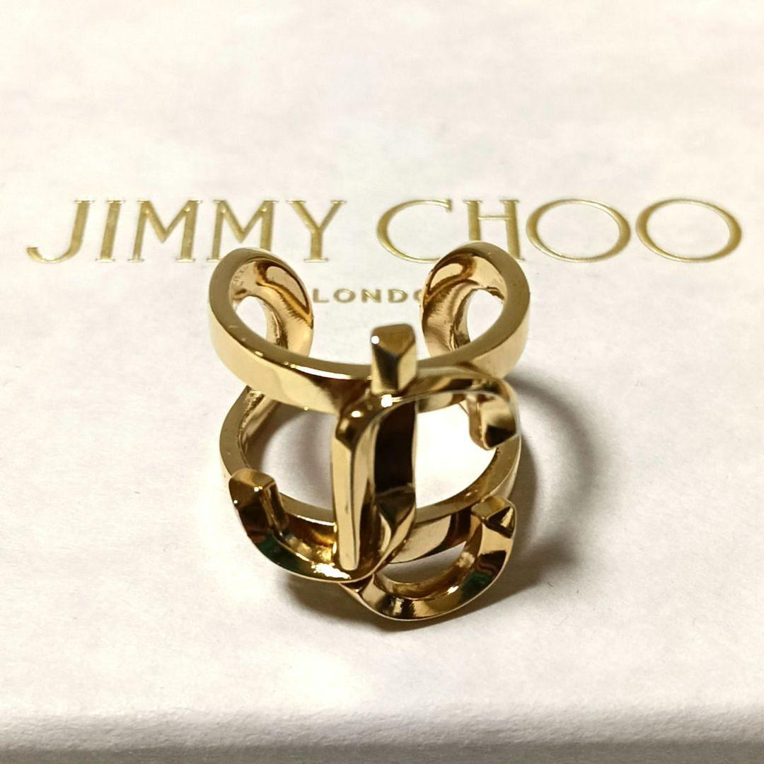 572【美品】JIMMY CHOO JCモノグラムリング 9号 箱 保存袋付き