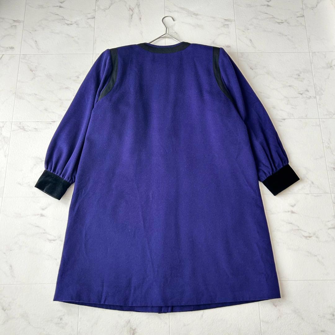 YVES SAINT LAURENT ベロア切替 ロングコート vintage