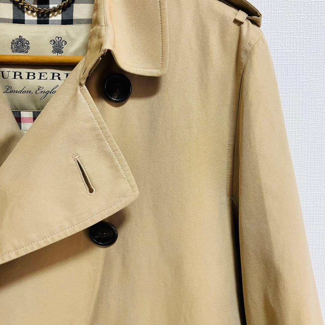 バーバリー ケンジントン トレンチコート メンズ ハニーベージュ コットン 美品