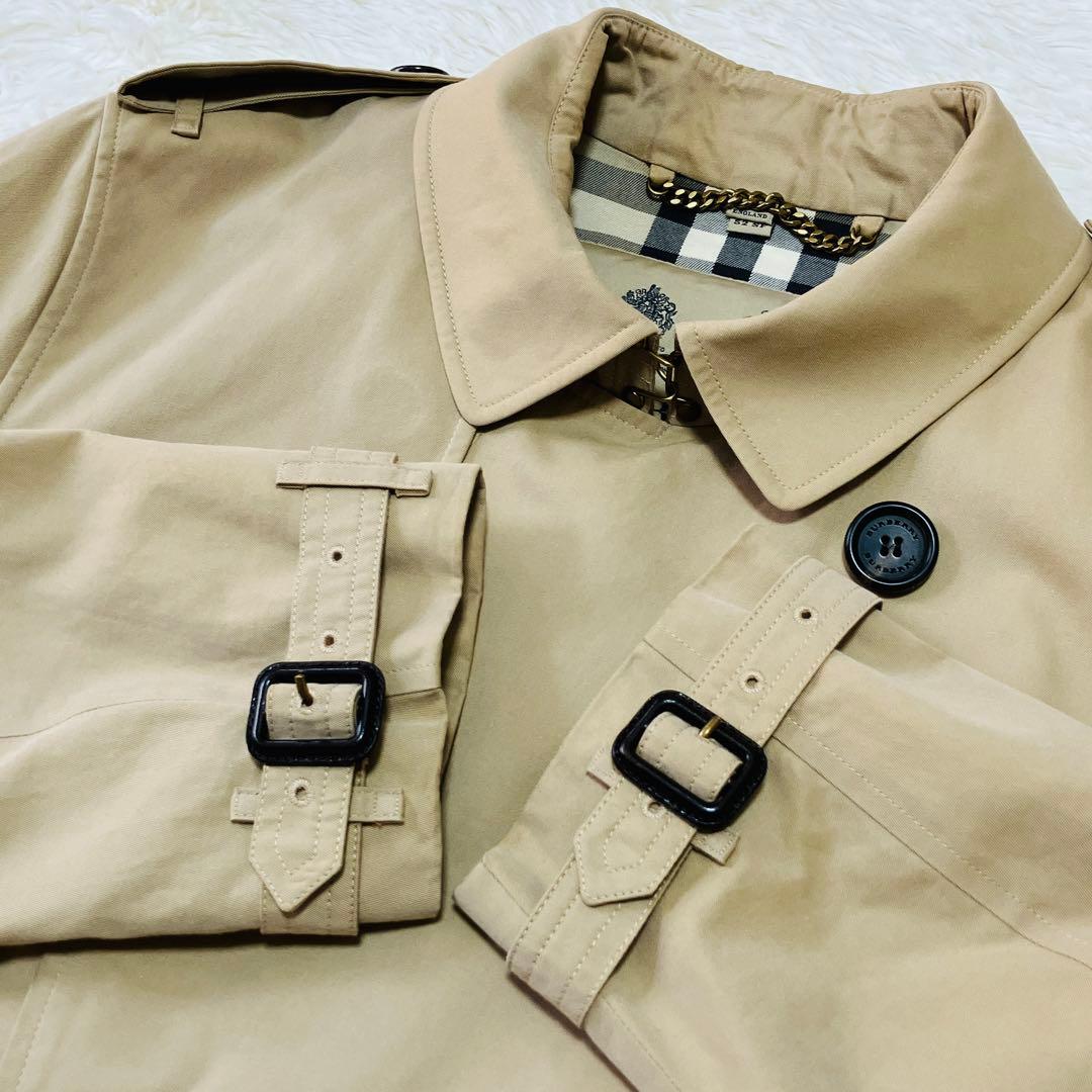 バーバリー ケンジントン トレンチコート メンズ ハニーベージュ コットン 美品