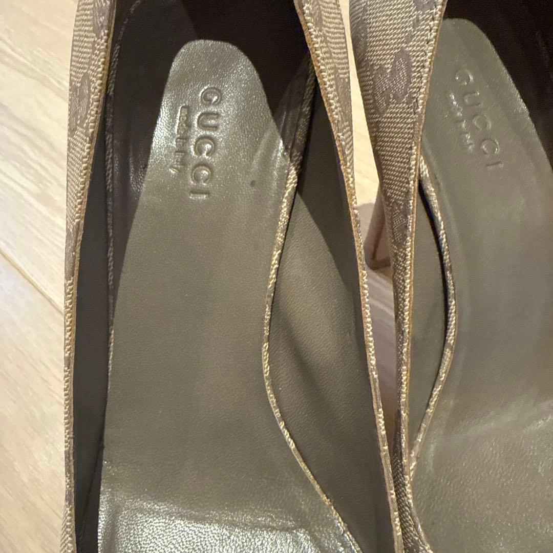 GUCCI レディース　オープントゥ　パンプス　ホースビット　37