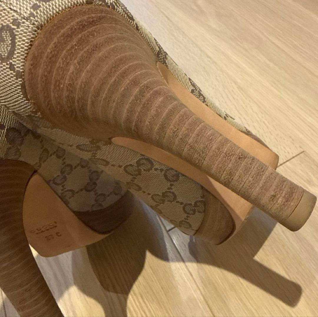 GUCCI レディース　オープントゥ　パンプス　ホースビット　37