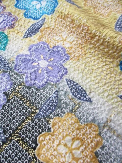 美品！絞り＊花車＊金彩＊ラグジュアリー＊振袖＊トールサイズ＊１６８ｃｍ＊裄６８