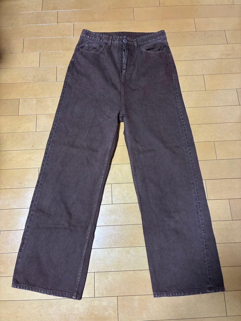 ブラウンデニムワイドパンツ