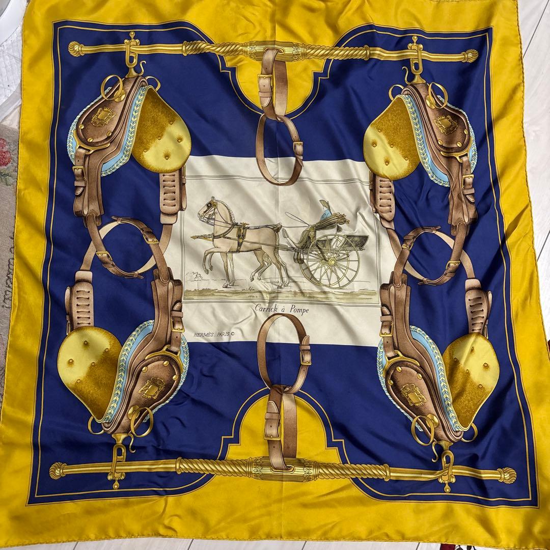 ヨ*ム様 HERMES エルメス スカーフ カレ90 ヴィンテージ