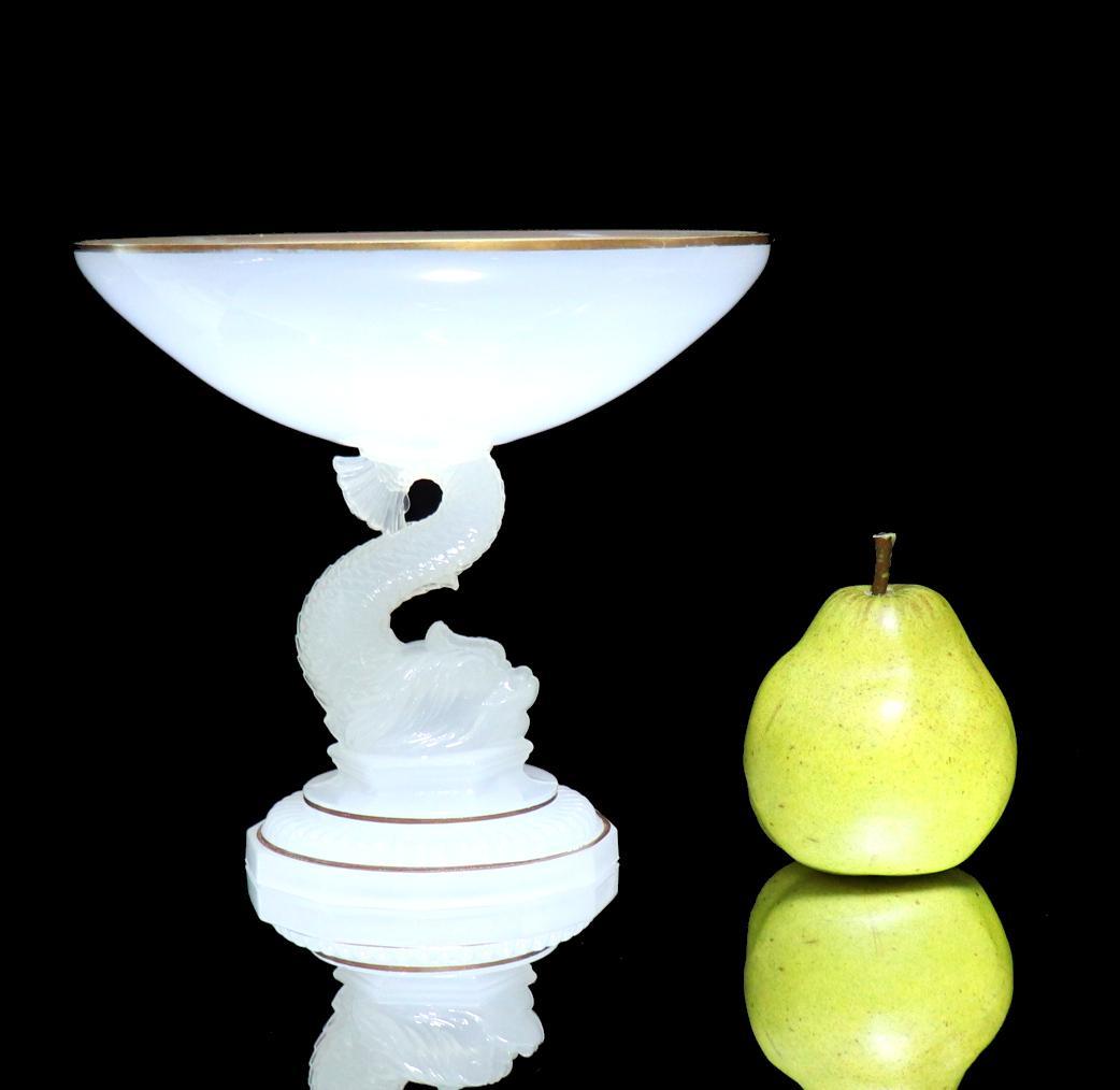 オールド・バカラ 大型 ドルフィン造形 金彩 コンポート オパーリンクリスタル製