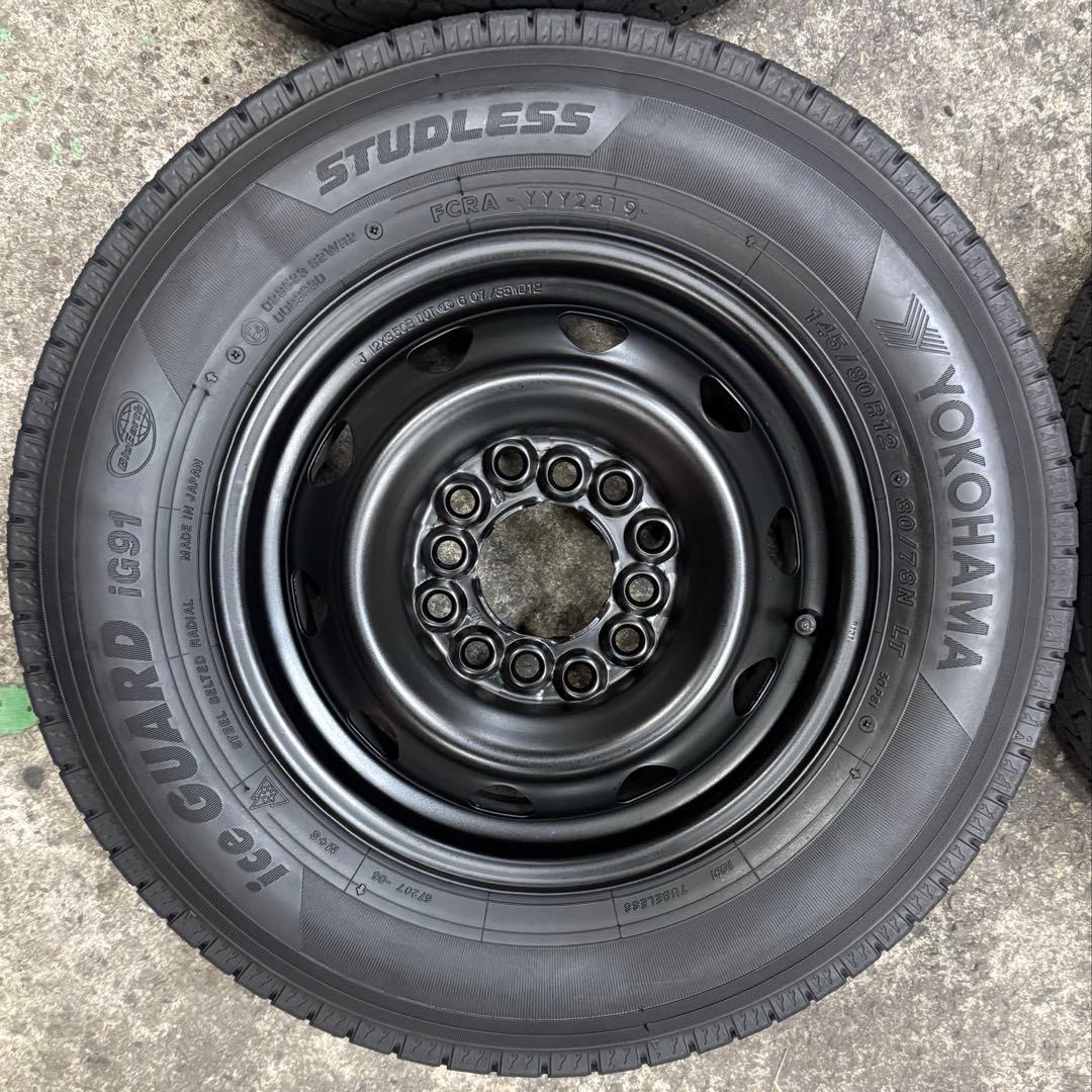 バリ溝！145/80R12 80N スタッドレスタイヤ ホイールセット 軽トラ