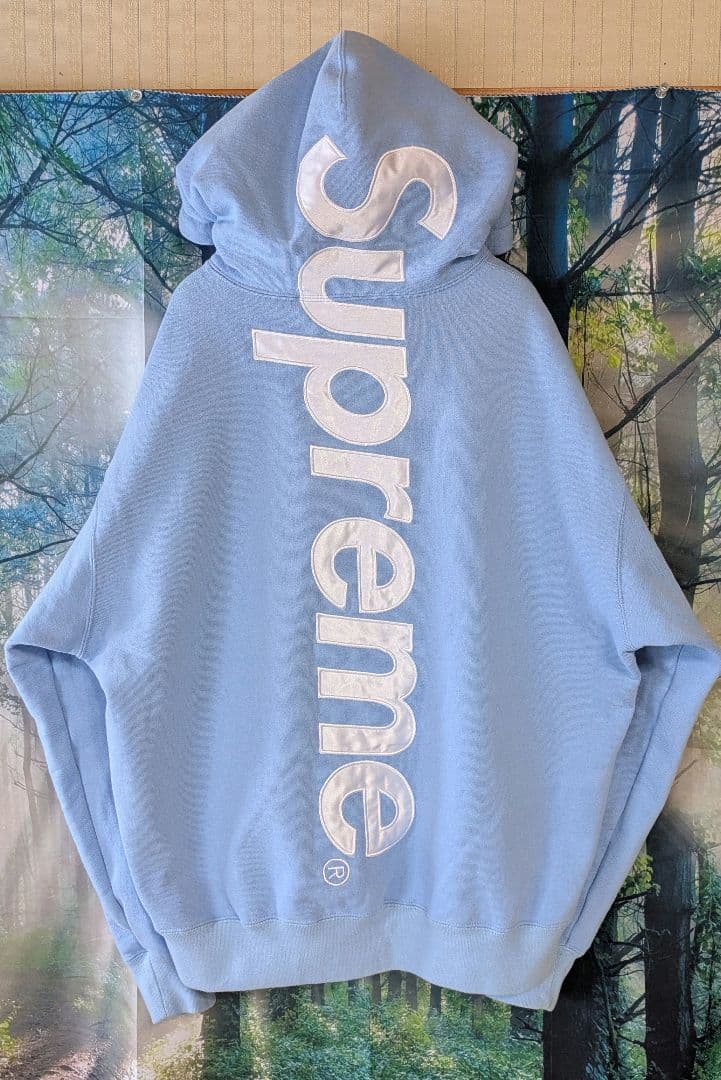 Supreme Satin Appliqué Hooded Sweatshirt