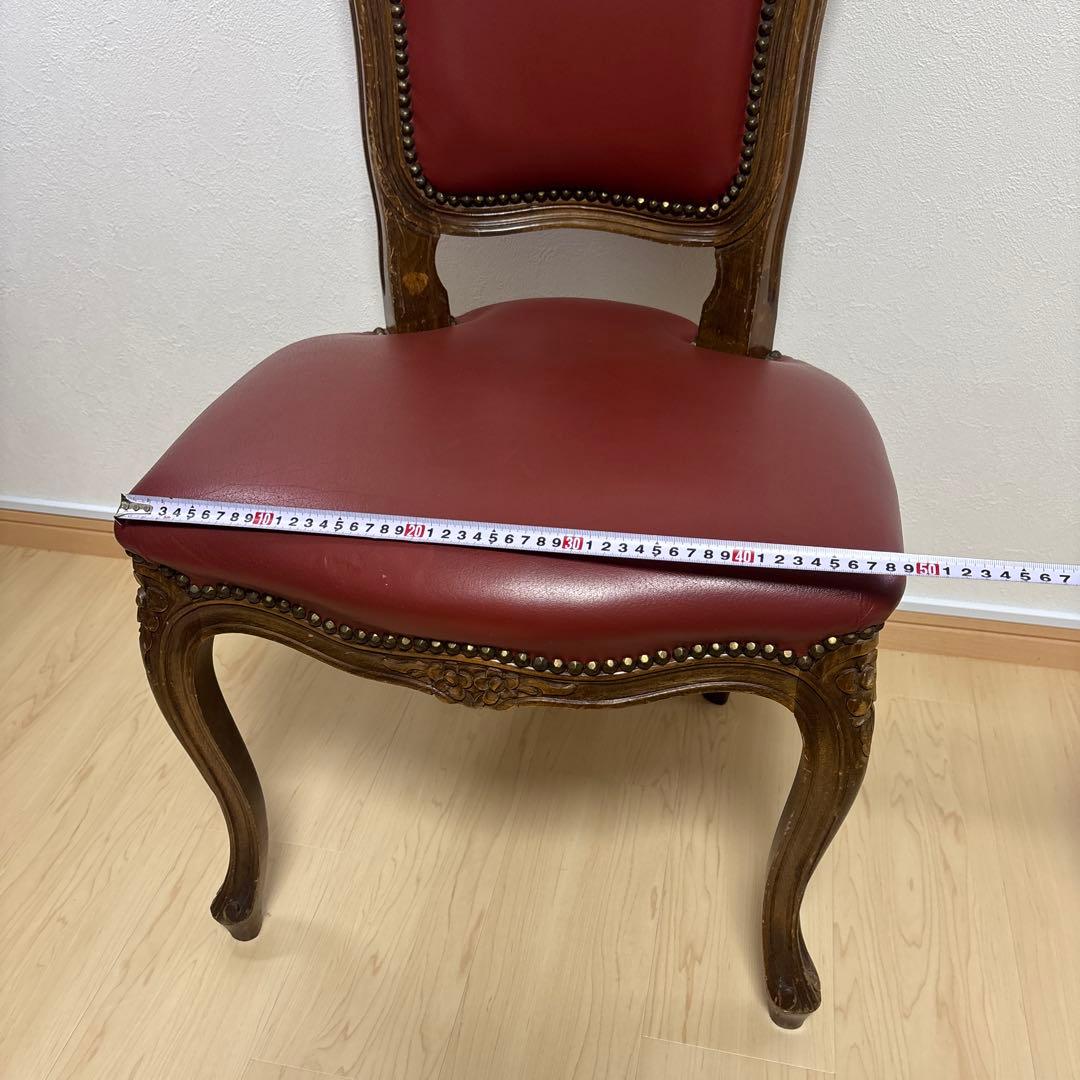イスヤ商会　ダイニングチェア　イス　ロココ調　猫脚　レザー　レトロ　洋風　アダル