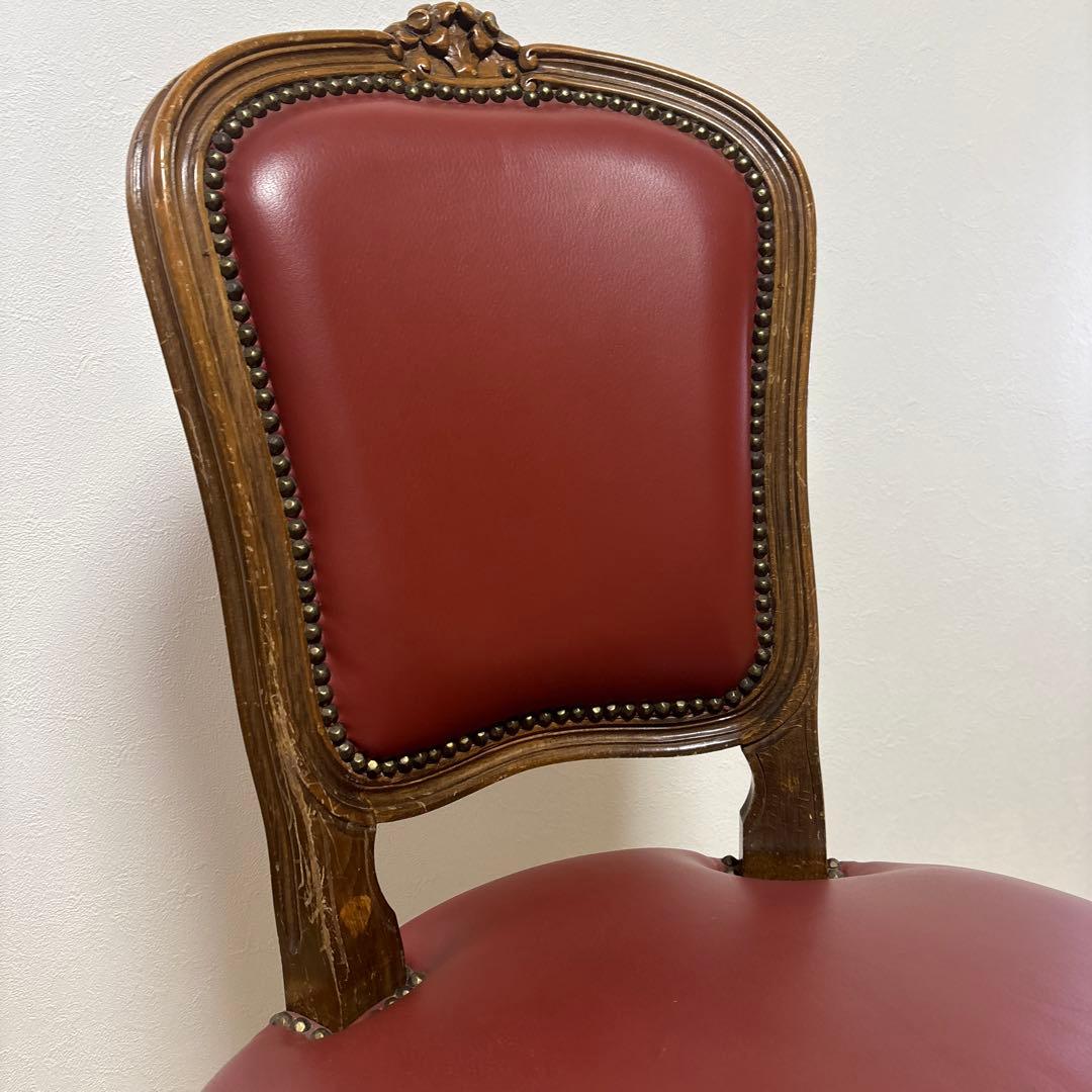 イスヤ商会　ダイニングチェア　イス　ロココ調　猫脚　レザー　レトロ　洋風　アダル