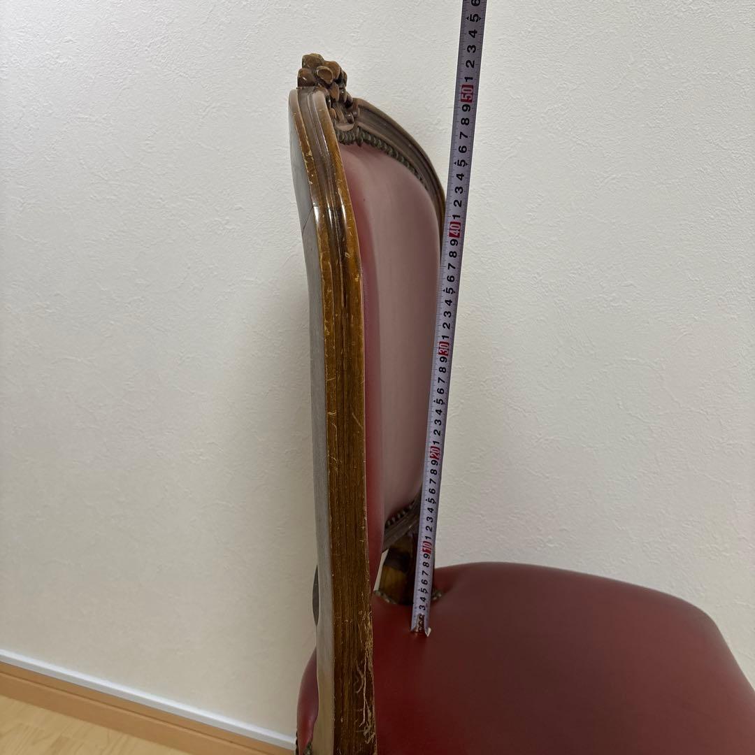 イスヤ商会　ダイニングチェア　イス　ロココ調　猫脚　レザー　レトロ　洋風　アダル