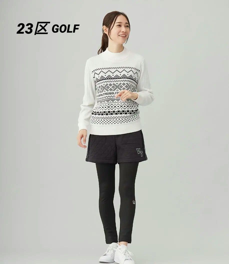 極美品☆23区 ゴルフウェア ニット フェアアイル柄 フェアアイル柄