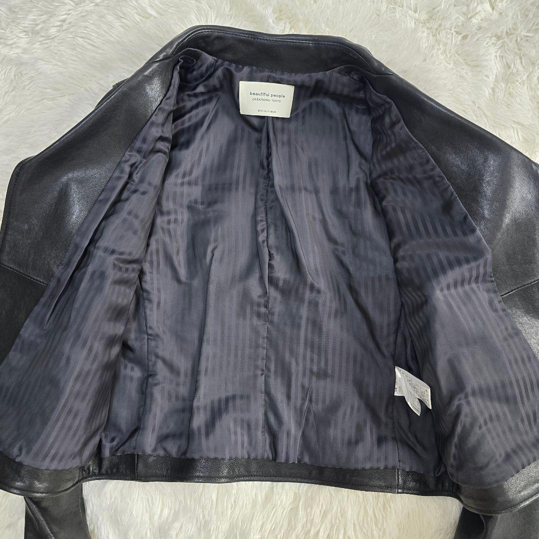 美品✨Beautiful people　ダブルライダースジャケット 150