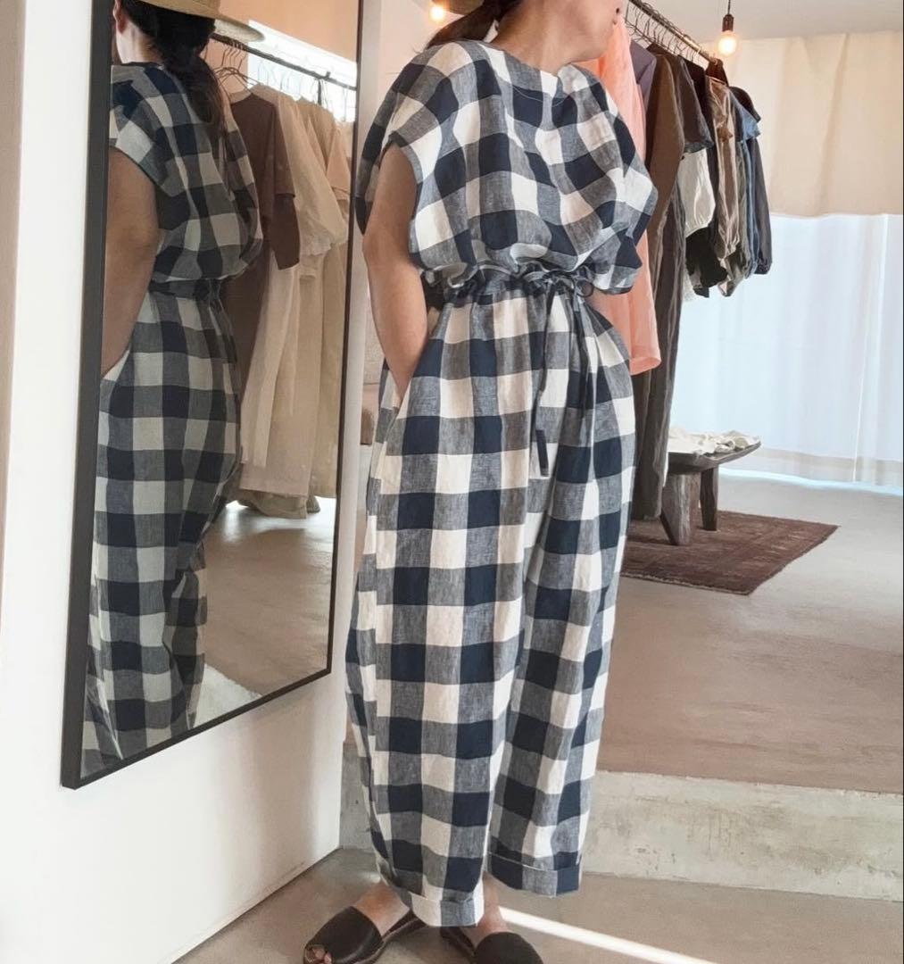 ito fukuoka バックオープンオールインワンblue×white