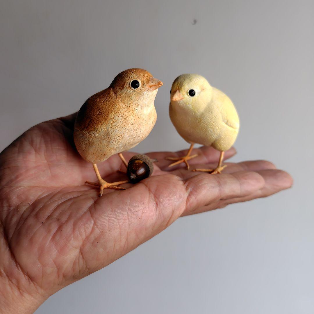 バードカービング ヒヨコ 木彫り