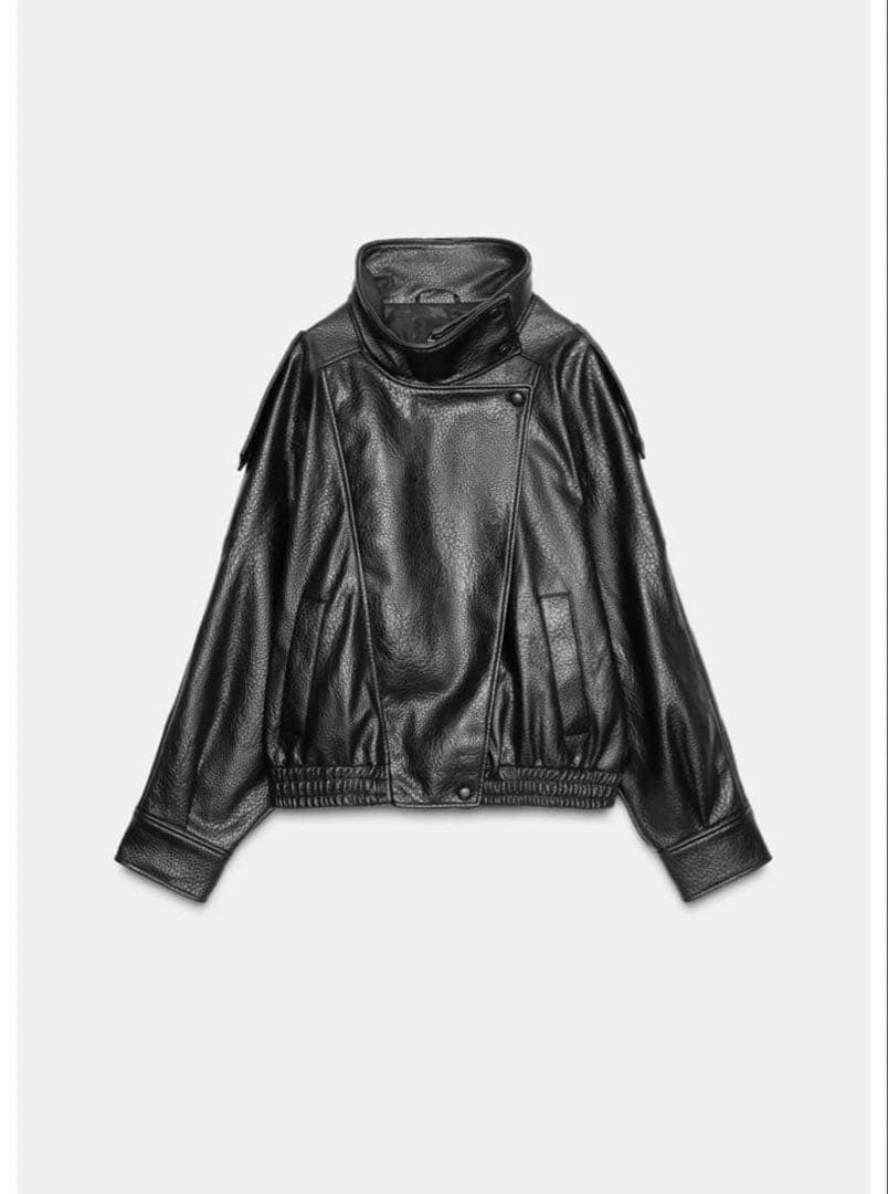 【新品未使用】ZARA フェイクレザージャケット ブラック S レザー YSL