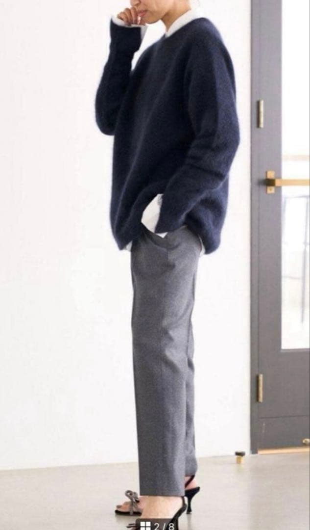 【新品タグ付き】IENA fluffyファー プルオーバーふわふわネイビーF