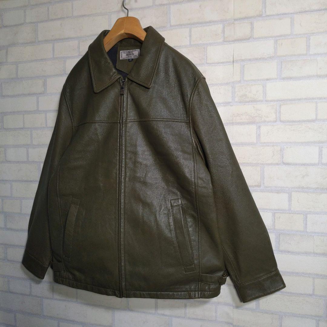 リアルレザー★レアカラー 羊革 シングル ライダースジャケット 革ジャン L程度