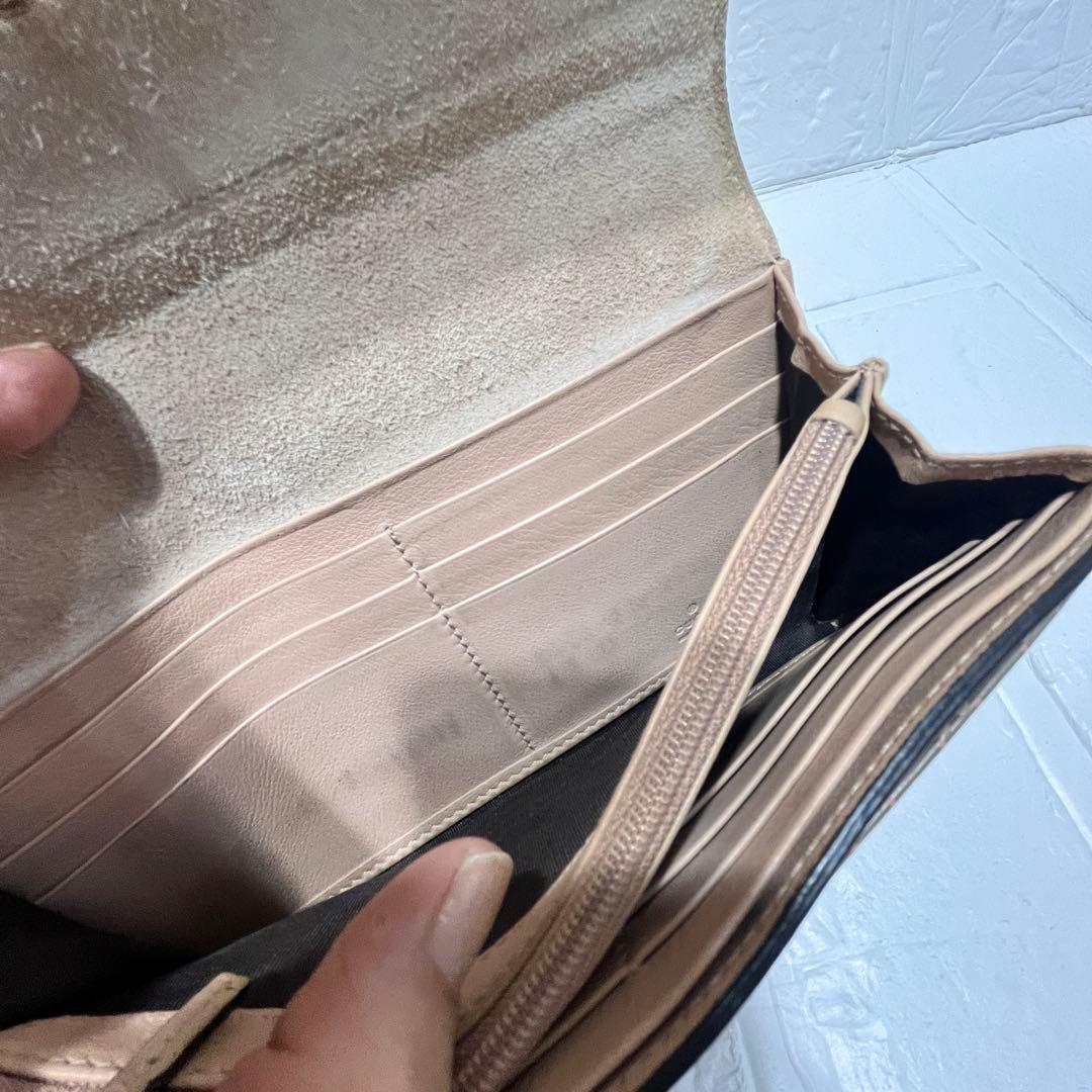 美品✨GUCCI レアカラー　マイクロシマ　GG柄 メタリックカーキ　エナメル