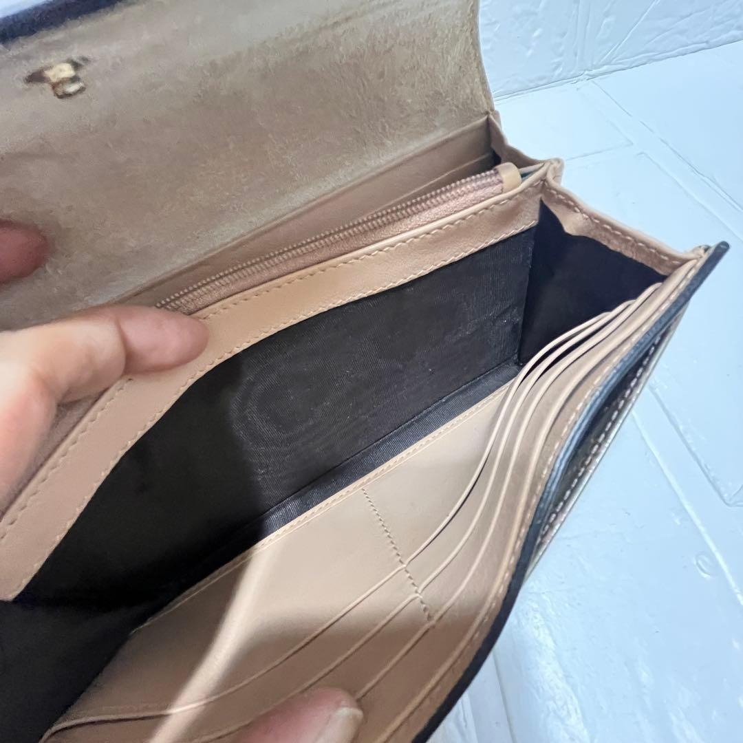 美品✨GUCCI レアカラー　マイクロシマ　GG柄 メタリックカーキ　エナメル