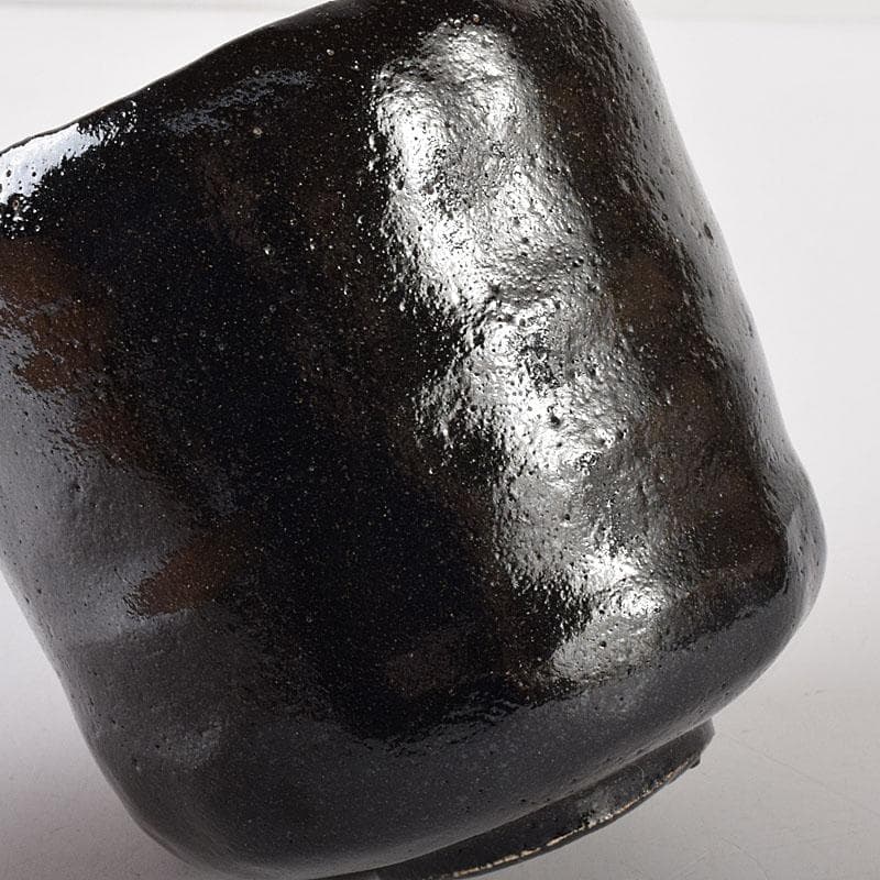 HCM　茶道具　伊東陶山造　黒楽筒茶碗　共布共箱　V　R8149