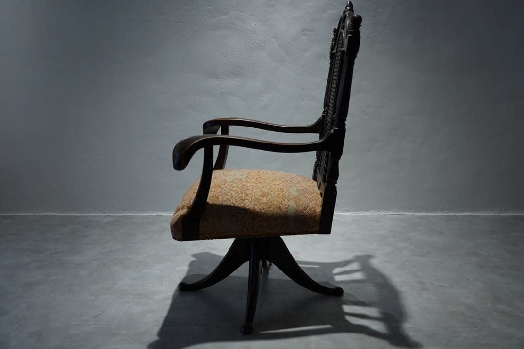 ドクターチェア　大正時代　アンティーク　Japanese antique 張替済