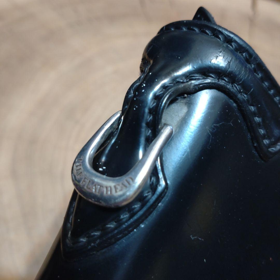 専用品　フラットヘッド　大型コンチョ付　コードバン長財布　ブラック