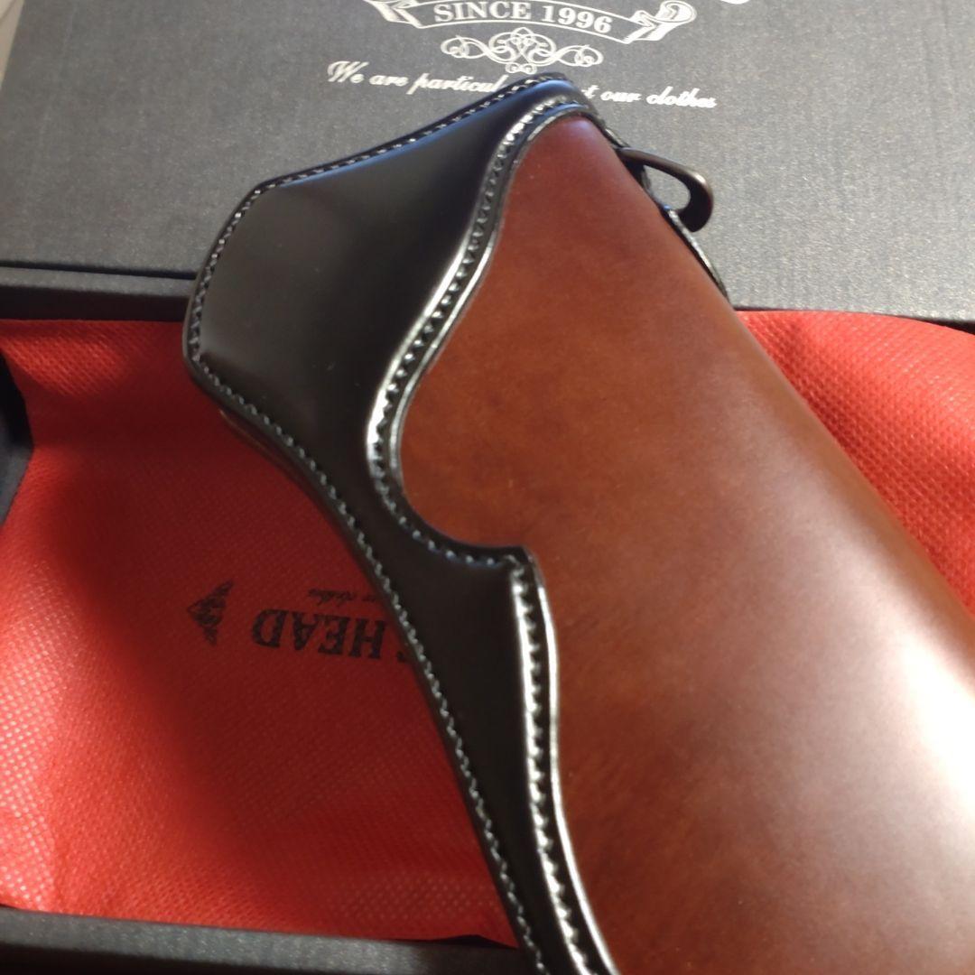 専用品　フラットヘッド　大型コンチョ付　コードバン長財布　ブラック