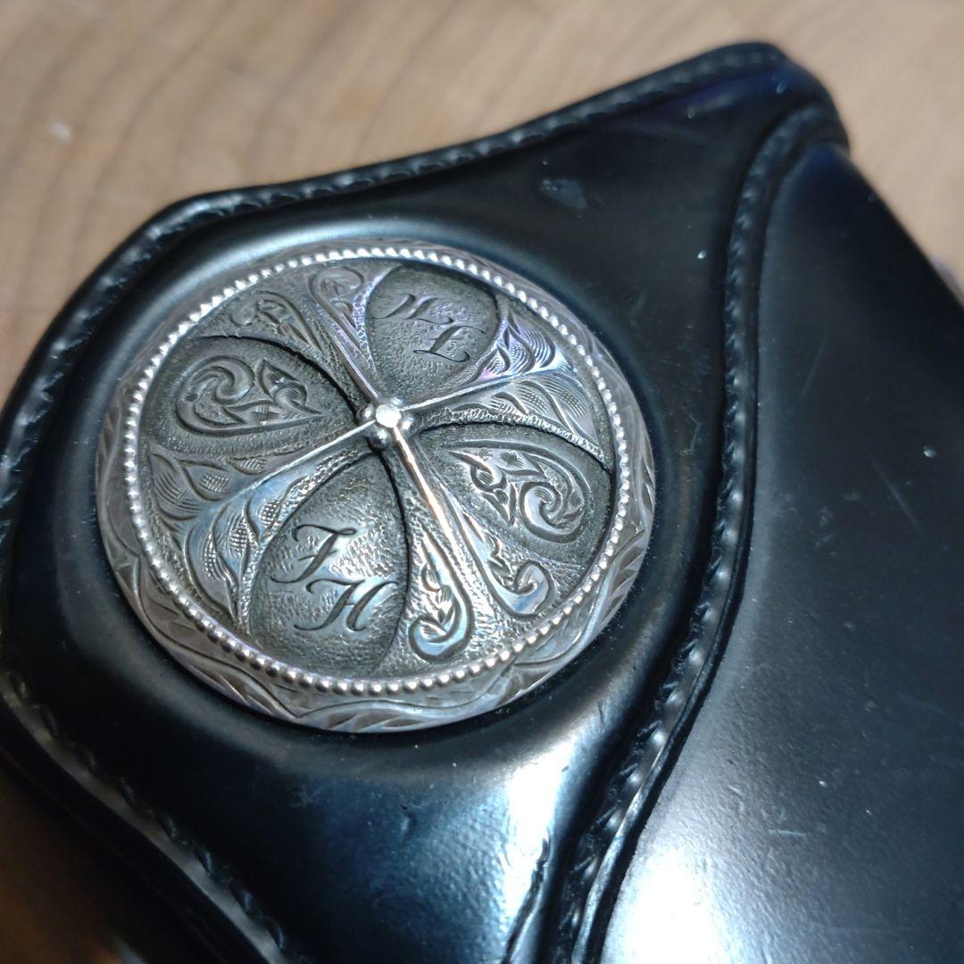 専用品　フラットヘッド　大型コンチョ付　コードバン長財布　ブラック