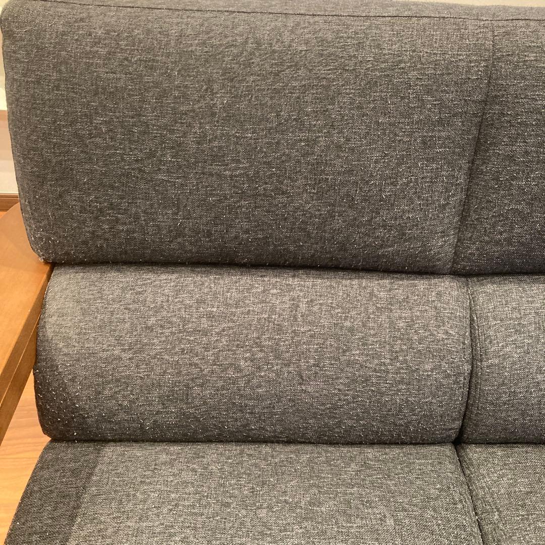 ソファNC779 2人掛け ブラック/ウォールナット