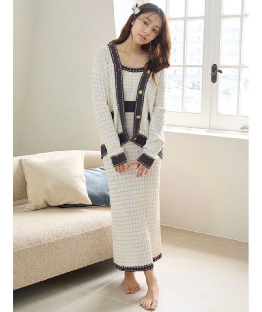 タグ付き　スナイデルホーム　ラメニットツイードワンピース