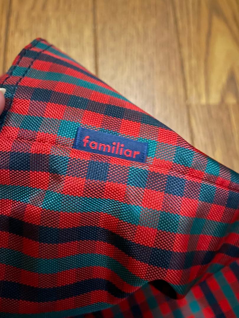 [美品]familiarレッスンバッグ 廃盤 赤チェック　早い者勝ち！