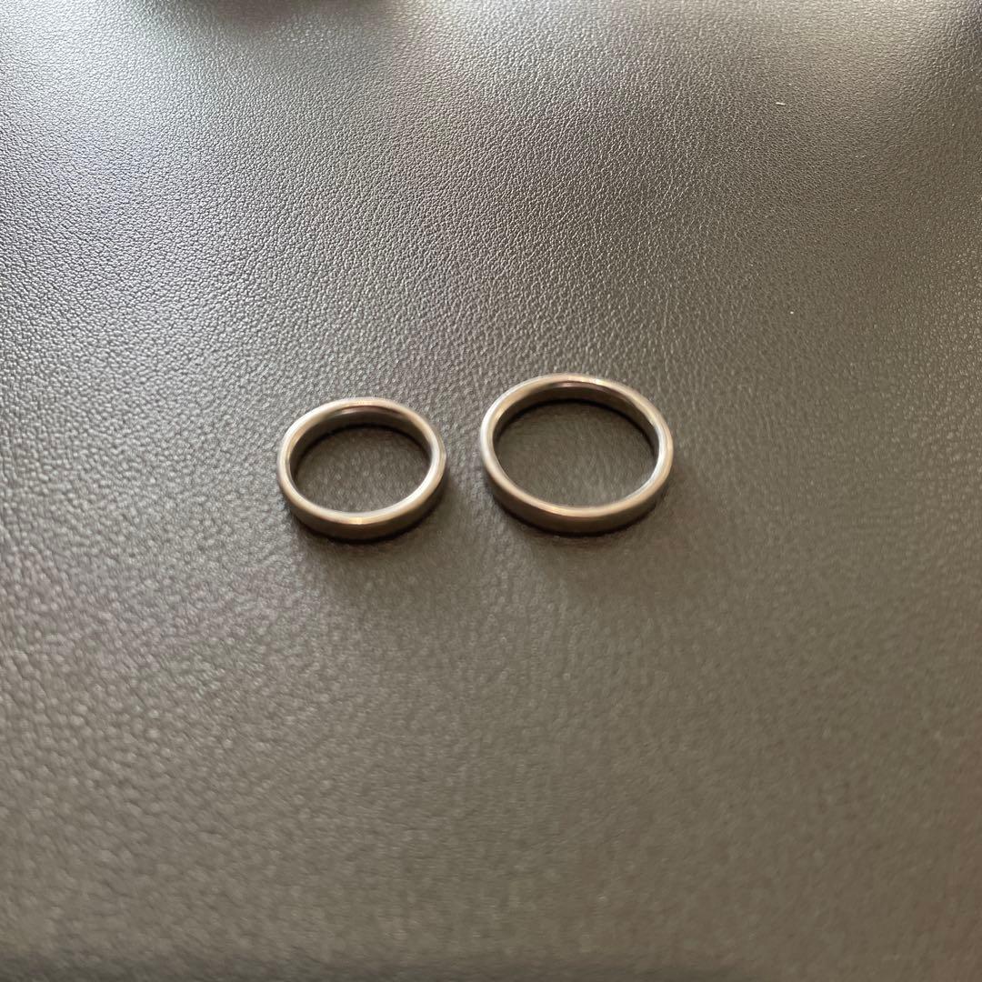 シンプルリング2個セット　プラチナ900 刻印あり