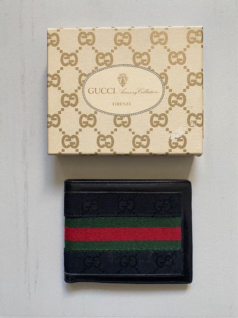 Gucci◆グッチ◆Old Gucci シェリーライン　二つ折り財布