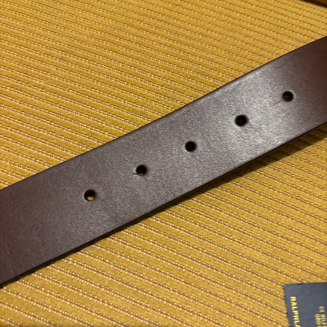 タグ付未使用 ポロラルフローレン 本革レザー 太ベルト ブラウン 34/85