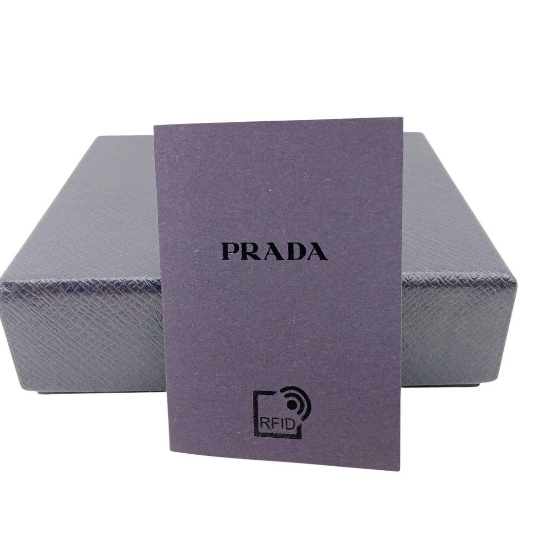 未使用級✨PRADA プラダ　マネークリップ　サフィアーノ　ネイビー　RFID