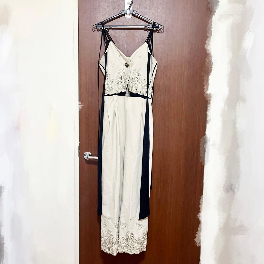 サロペット・オーバーオール・オールインワン Morpho embroidery overalls 1 (Ivory)