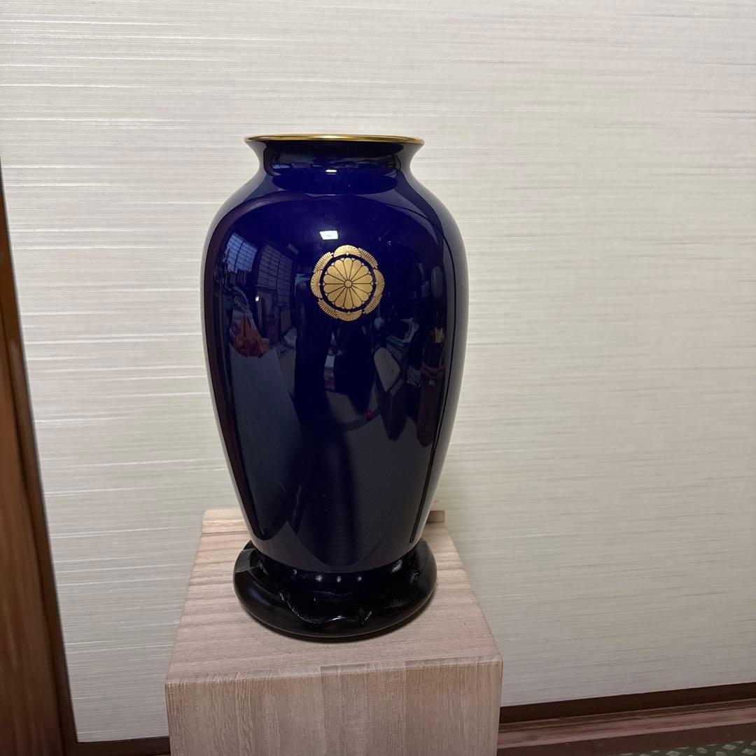 宮家　御下賜品　秋篠宮家　家紋入り花瓶