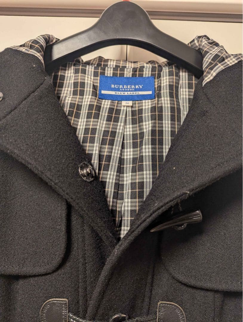 バーバリーブルーレーベル　ダッフルコート　黒　38