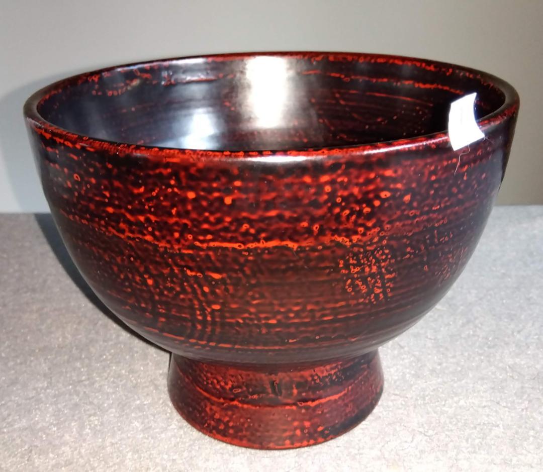 越前漆器作家　山岸厚夫　曙塗及び根来塗端麻布掛け合鹿椀ペアセット【多目的中鉢】