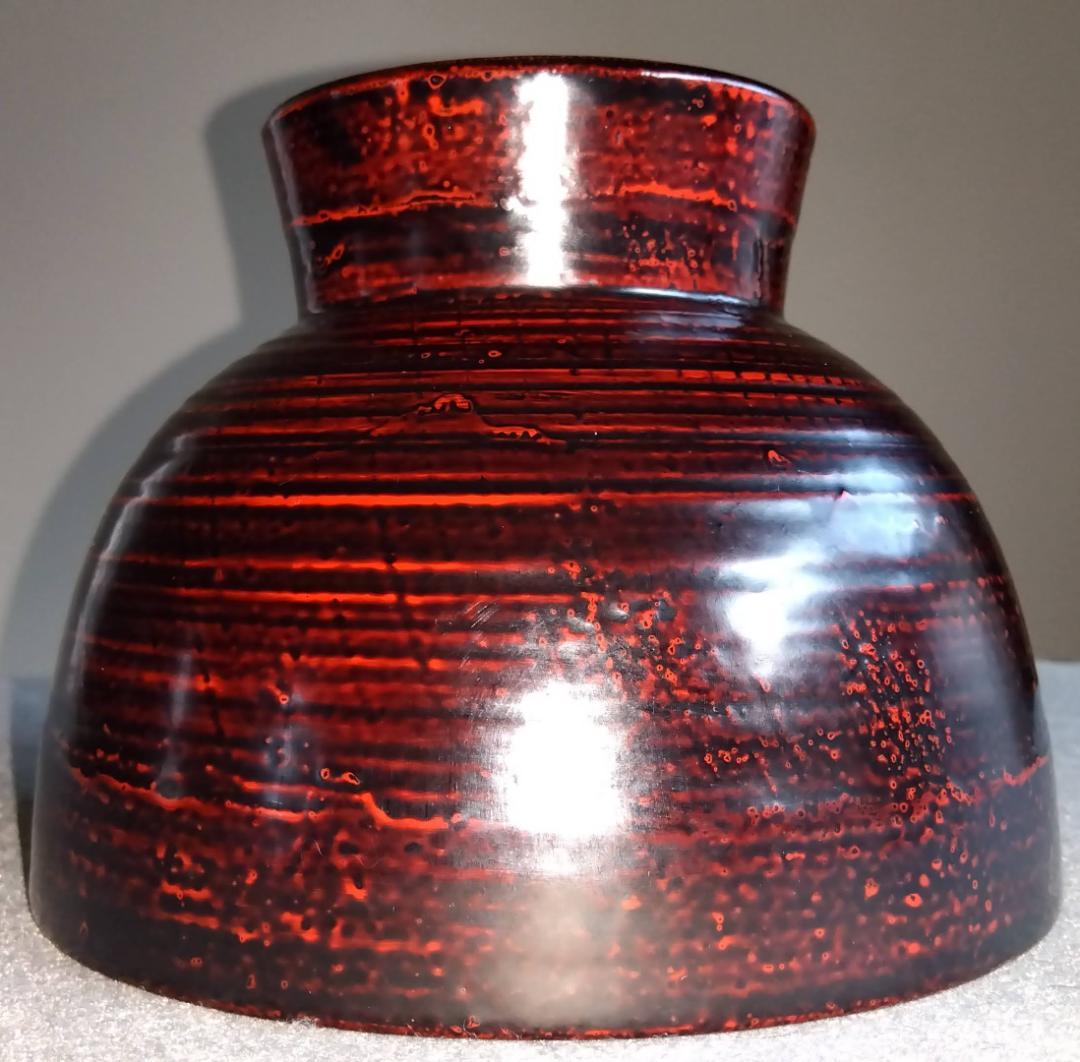 越前漆器作家　山岸厚夫　曙塗及び根来塗端麻布掛け合鹿椀ペアセット【多目的中鉢】