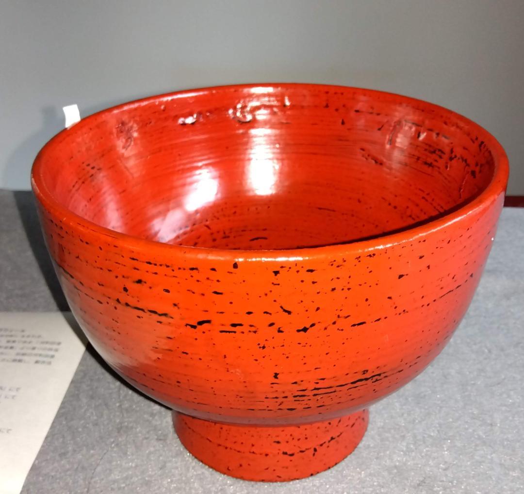 越前漆器作家　山岸厚夫　曙塗及び根来塗端麻布掛け合鹿椀ペアセット【多目的中鉢】