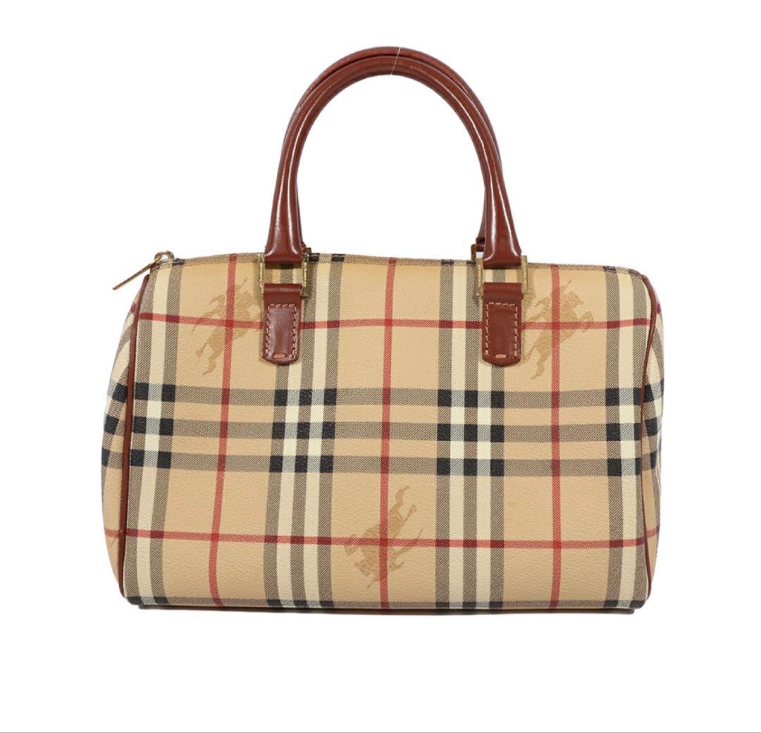 [極美品]バーバリーミニボストンパックノバチェックホース 大人　ファッション