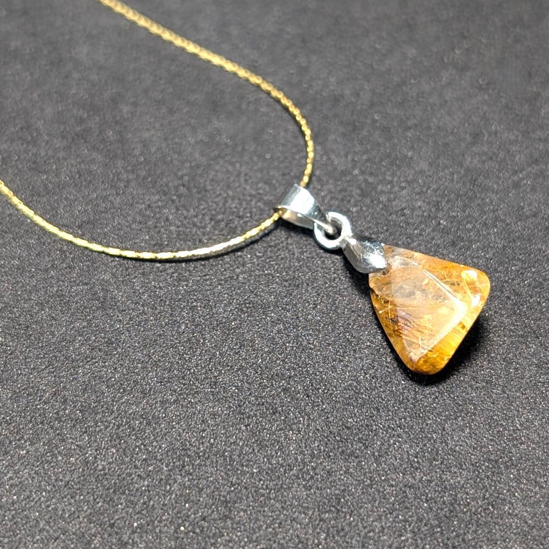 一点物【虎目針のインパクト】タイガータイチンルチルペンダント チェーン付