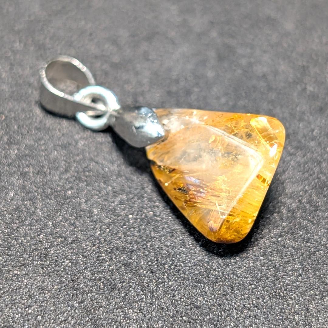 一点物【虎目針のインパクト】タイガータイチンルチルペンダント チェーン付