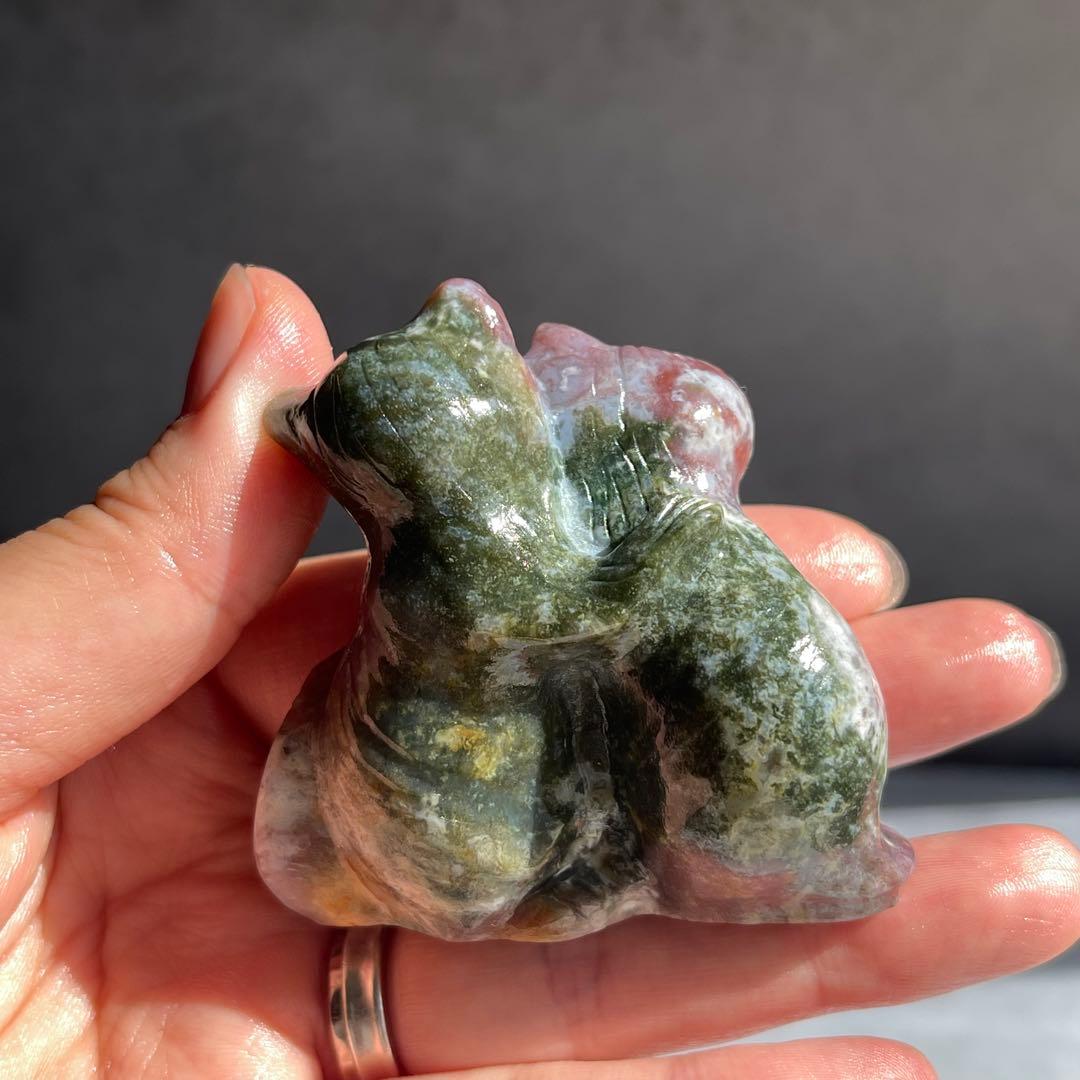 オーシャンジャスパー ネコ 置物 インテリア