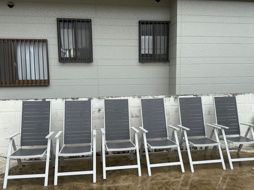 ガーデンチェア 6脚セット アルミニウム