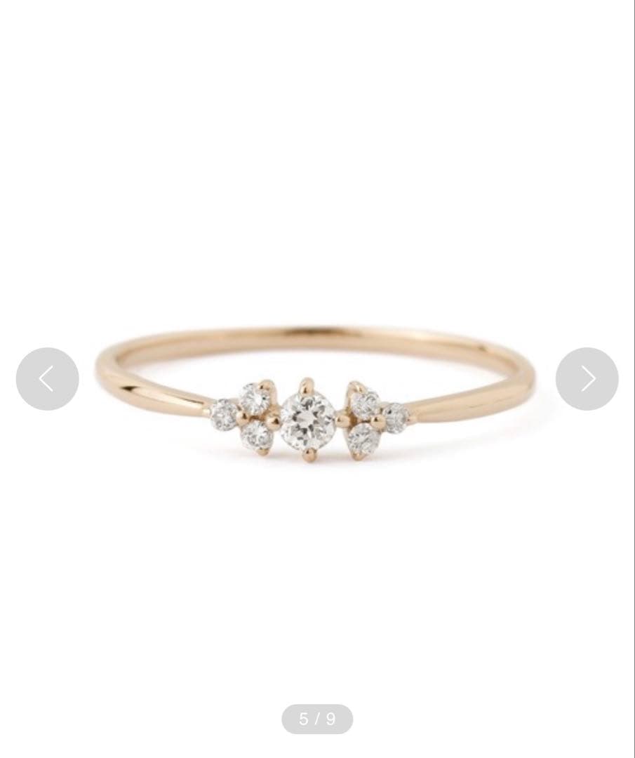 【美品】7号　ローレル7粒リング　シエナロゼ　k10　ダイヤモンド