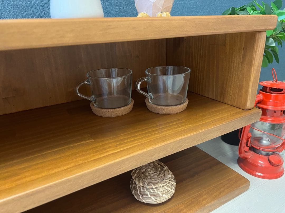 【送料無料】 テレビボード 棚板付き 縦格子型 シェルフ オーク 120cm