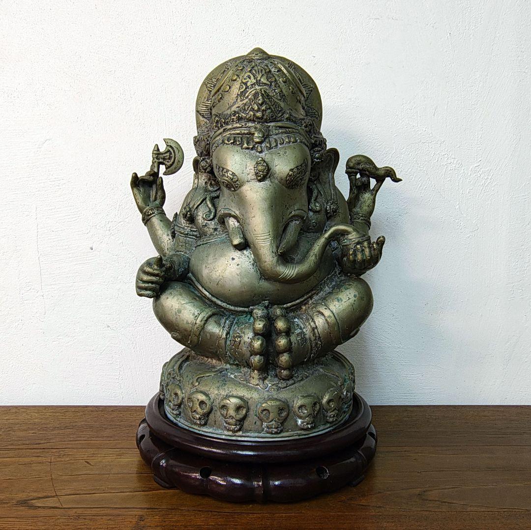 ガネーシャ 神像 仏像 台座付き H39.5cm